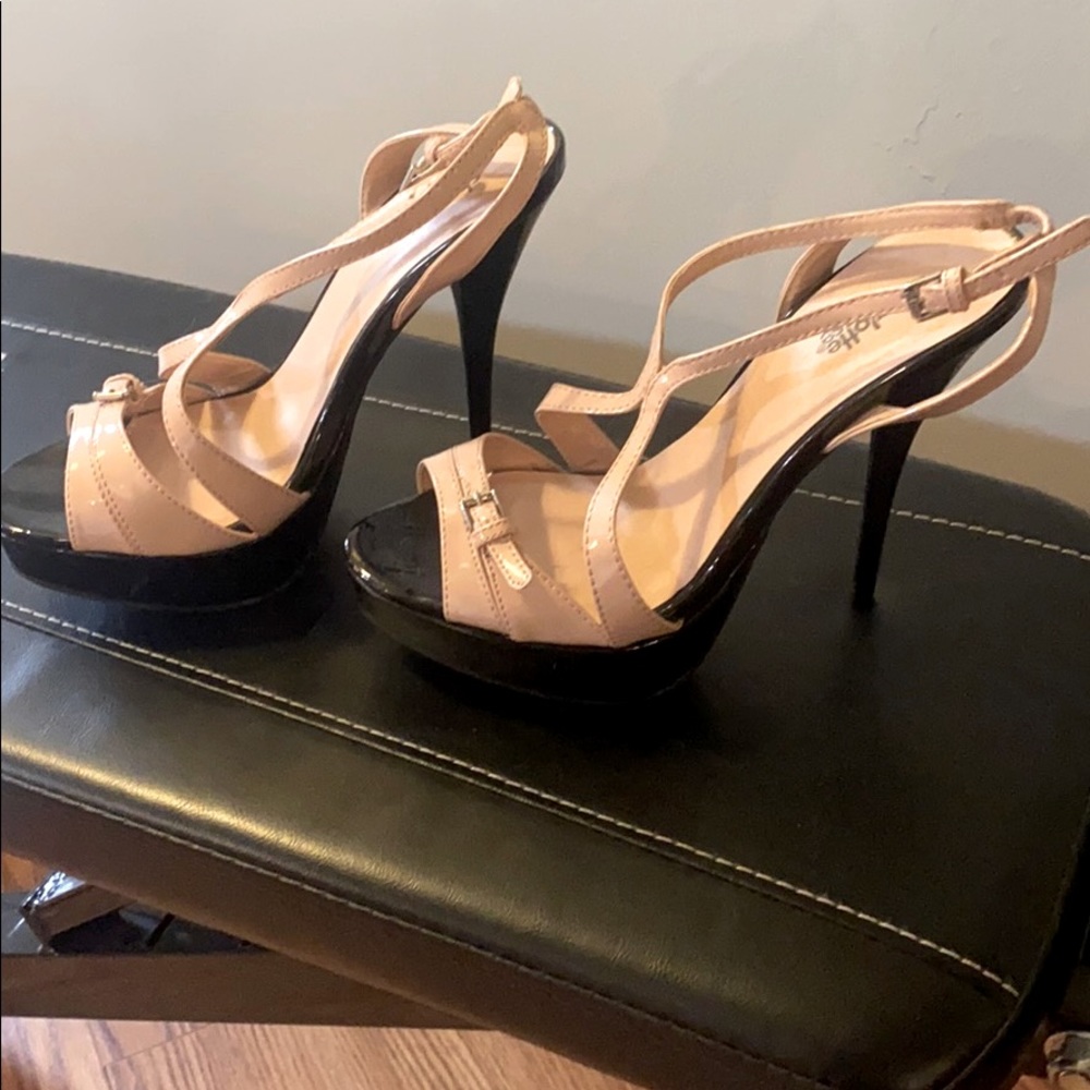 Light pink and black shoes